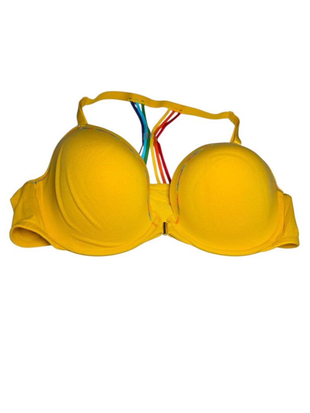 Cacique Front Clasp Yellow Bra Sz 46DD